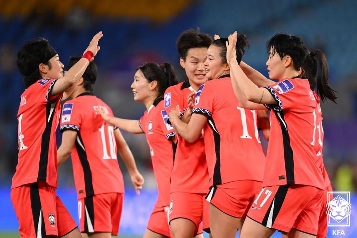 [서울=뉴시스]여자 축구대표팀, 이란 상대로 선제골. (사진=대한축구협회 제공)