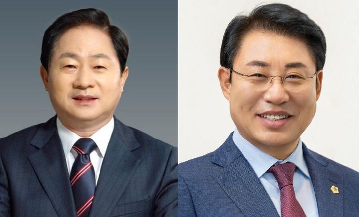 [남양주=뉴시스] 사진 왼쪽부터 주광덕 남양주시장, 조성대 남양주시의회 의장. *재판매 및 DB 금지 *재판매 및 DB 금지