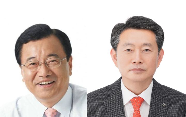 [하남=뉴시스] 사진 왼쪽부터 이현재 하남시장, 한태수 전 하남신문 대표. *재판매 및 DB 금지 *재판매 및 DB 금지