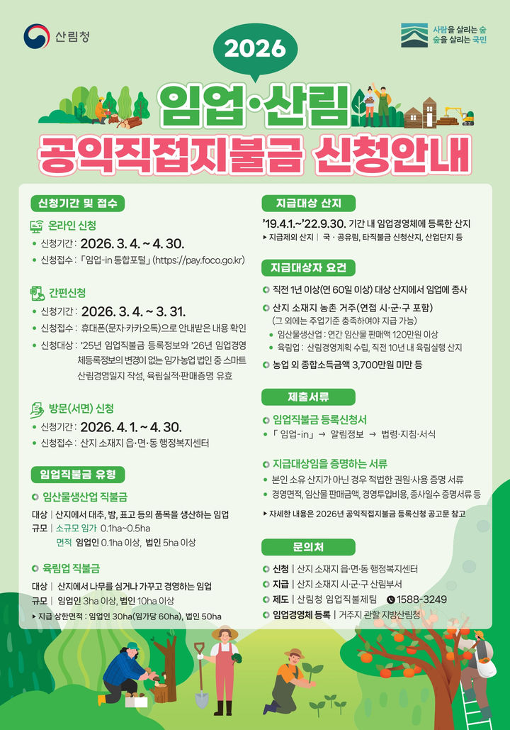 [진주=뉴시스]진주시, 2026년 임업 산림 공익직접지불금 신청 접수.(사진=진주시 제공).2026.03.03.photo@newsis.com *재판매 및 DB 금지