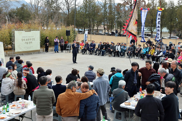 [고창=뉴시스] 지난 1일 고창농악전수관에서 열린 전북자치도 무형유산인 고창농악보존회의 '2026년 고창농악 공개행사', 심덕섭 군수가 인사말을 하고 있다. *재판매 및 DB 금지