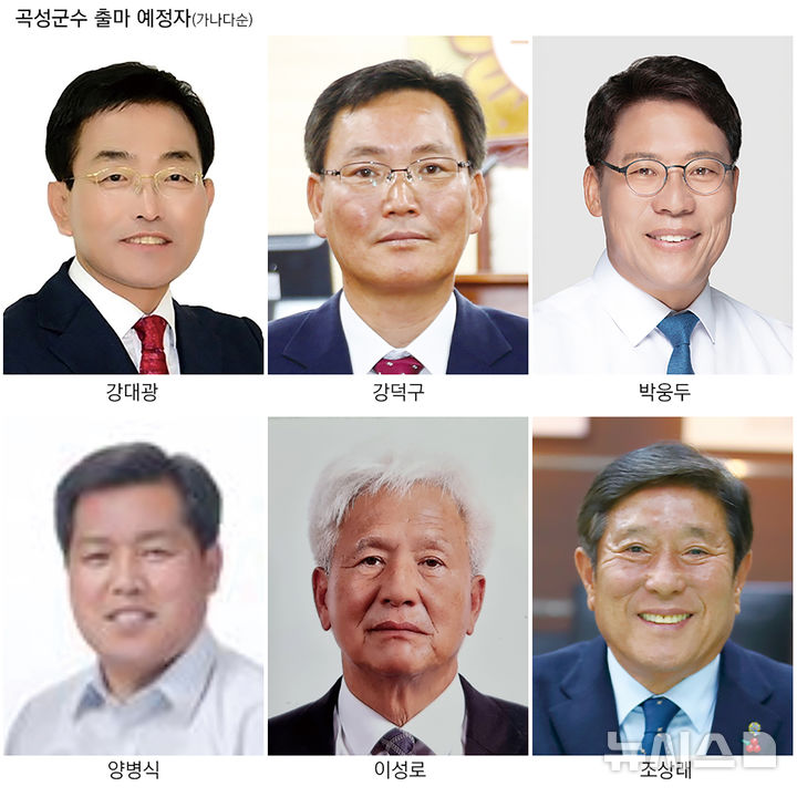 [곡성=뉴시스] 제9회 전국동시지방선거 곡성군수 출마 예상자들. 가나다순. (사진=뉴시스 DB). photo@newsis.com *재판매 및 DB 금지