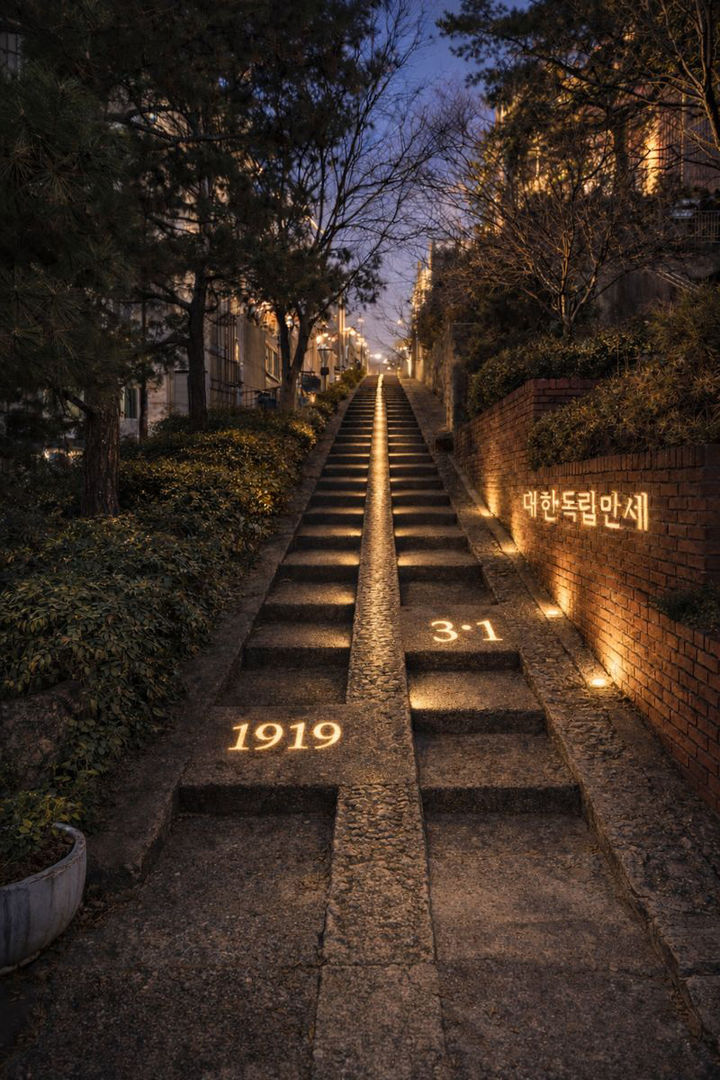 [대구=뉴시스] 대구 중구 청라언덕 3·1만세운동길 빛으로 재탄생(3·1만세운동길 고보조명 연출 챗지피티 생성 이미지). (사진=대구 중구 제공) 2026.03.04. photo@newsis.com&nbsp; *재판매 및 DB 금지