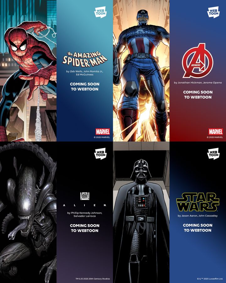 [서울=뉴시스] 네이버웹툰의 미국 본사 웹툰 엔터테인먼트가 지난해 8월 월트디즈니컴퍼니와 글로벌 콘텐츠 파트너십을 체결했다. 월트디즈니컴퍼니는 지난 1월8일 웹툰 엔터테인먼트 지분 2% 인수를 완료했다. (사진=네이버웹툰 제공) 2026.03.04. photo@newsis.com *재판매 및 DB 금지