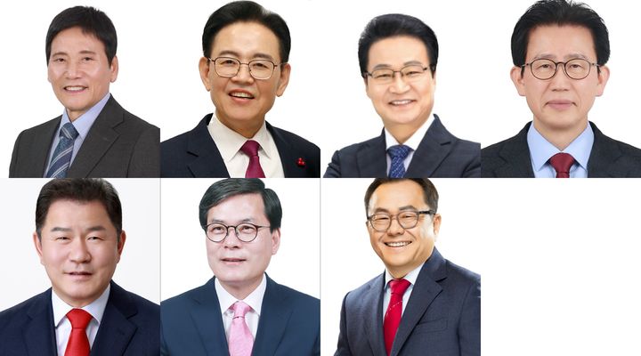 [대구=뉴시스] 6·3지방선거 대구 달서구 출마예정자. 왼쪽부터 김성태, 권근상, 김용판, 김형일, 손인호, 조홍철, 홍성주. 가나다순. (사진=뉴시스DB) 2026.03.04. photo@newsis.com *재판매 및 DB 금지