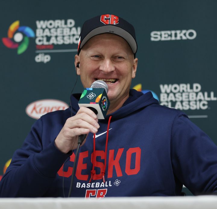 [도쿄=뉴시스] 파벨 하딤 체코 대표팀 감독이 4일 일본 도쿄돔에서 열린 2026 월드베이스볼클래식(WBC) 공식 기자회견에서 미소짓고 있다. (사진=요미우리 신문사 제공) 2026.03.04. *재판매 및 DB 금지
