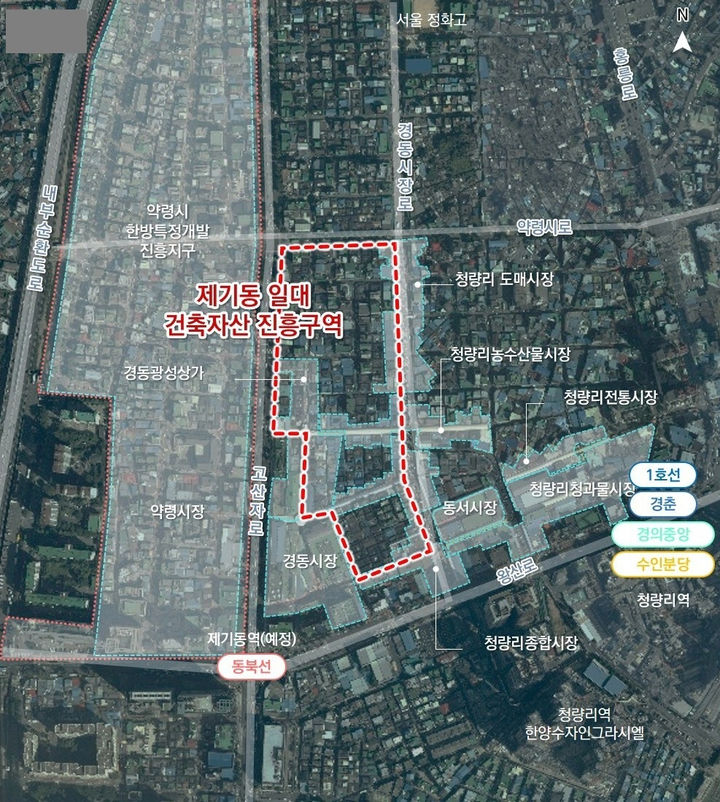 [서울=뉴시스] 제기동 일대 건축자산 진흥구역 위치도. 2026.03.05. (자료=서울시 제공) *재판매 및 DB 금지