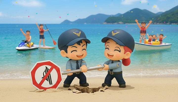 [통영=뉴시스] 신정철 기자= 통영해양경찰서는 국민의 더욱 안전하고 편리한 수상레저 활동을 보장하기 위해 기존 운영 중이던 수상레저활동 금지구역 중 거제시 죽림 해수욕장과 고성군 당항포 유원지 일원 등 2곳을 전면 해제했다고 4일 밝혔다.사진은 통영해경의 수상레저활동 금지구역 해제 포스터.(사진=통영해경 제공).2026.03.04. photo@newsis.com *재판매 및 DB 금지