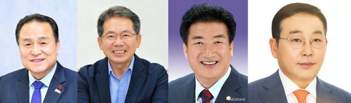 [대구=뉴시스]사진 왼쪽부터 가나다순=김영만(무소속)·김진열(국민의힘)·박창석(국민의힘)·신태환(국민의힘) *재판매 및 DB 금지
