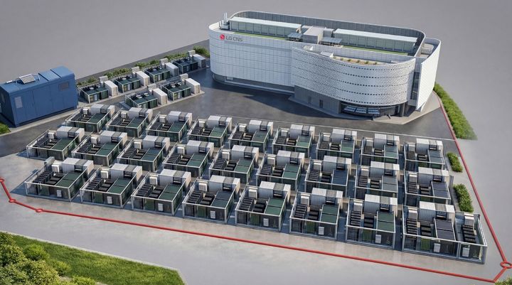[서울=뉴시스] 부산 글로벌 클라우드 데이터센터 부지에 구축하게 될 LG CNS AI 박스 캠퍼스 구상도. (사진=LG CNS 제공) *재판매 및 DB 금지