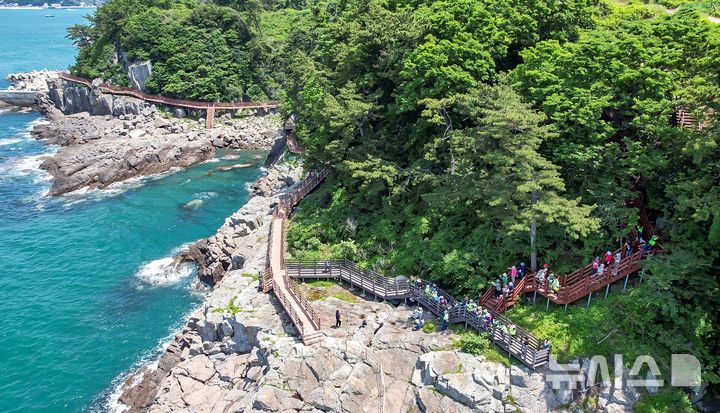 [남해=뉴시스]'섬 트레킹 인증제' 시행 중인 남해군 조도의 누리길.(사진=경남도 제공)