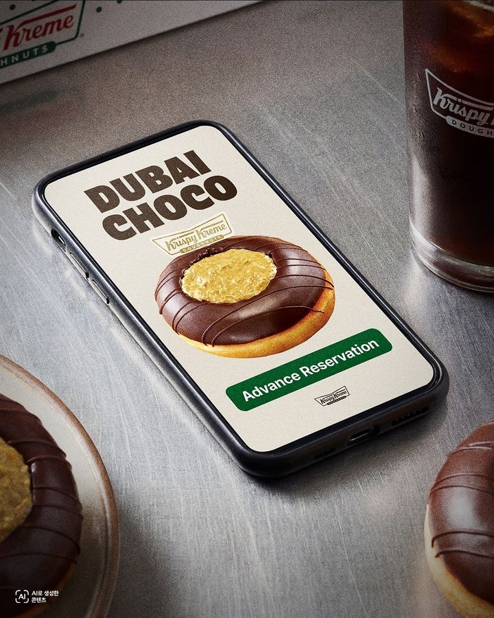 [서울=뉴시스] 크리스피크림 도넛이 '두바이 초코 도넛'을 선보인다.(사진=크리스피크림 도넛 인스타그램 캡처) *재판매 및 DB 금지