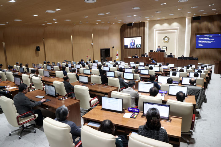 [수원=뉴시스] 제399회 임시회 제1차 본회의. (사진=수원시의회 제공) 2026.03.05. photo@newsis.com *재판매 및 DB 금지