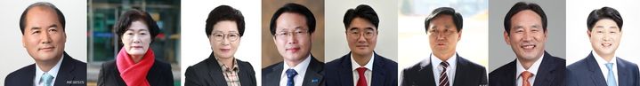 [상주=뉴시스] 강영석(왼쪽부터), 남영숙, 안경숙, 윤위영, 안재민, 황천모, 정재현, 이윤희 예비후보. (사진=뉴시스 DB) *재판매 및 DB 금지