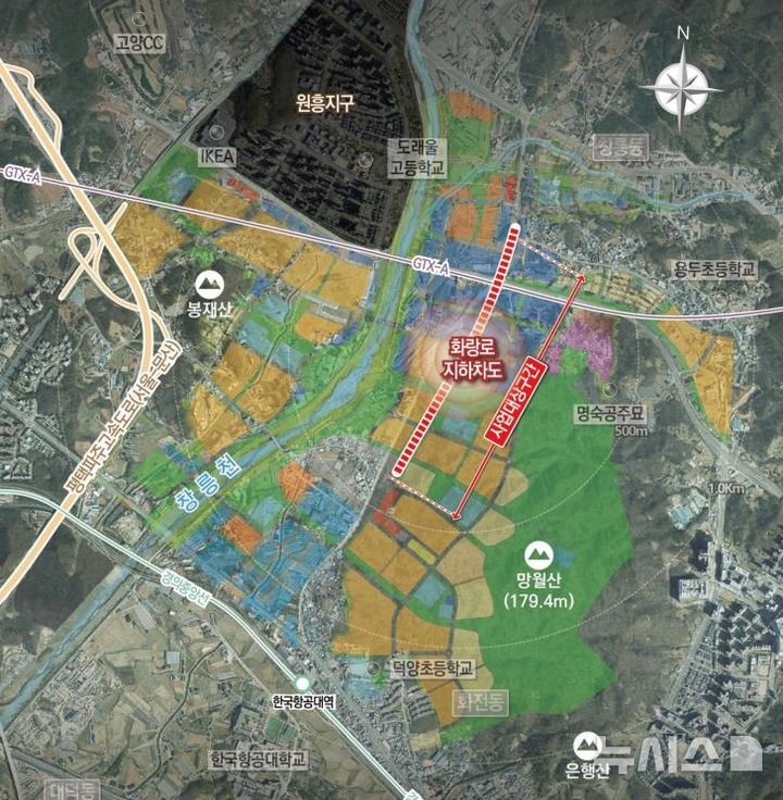 [서울=뉴시스] 경기도 고양창릉 공공주택지구 화랑로 지하차도 개설공사 위치도. (자료= 동부건설 제공)