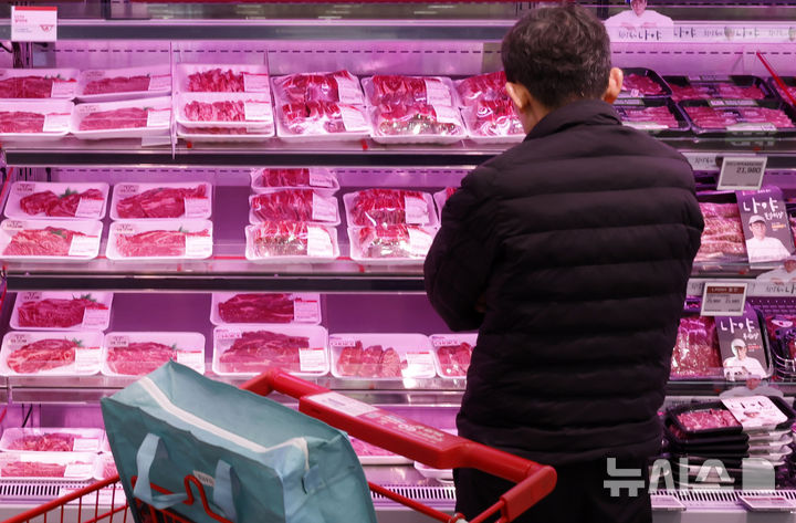 [서울=뉴시스] 김혜진 기자 = 서울 시내 한 대형마트에서 한 시민이 장을 보고 있는 모습. 2026.03.06. jini@newsis.com