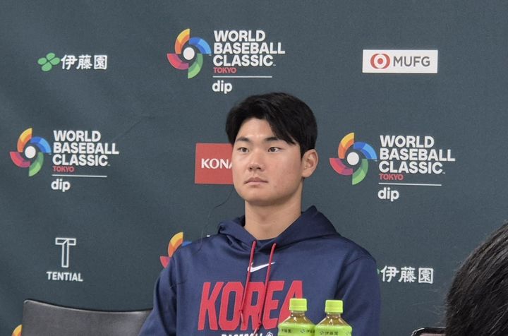 [도쿄=뉴시스] 문채현 기자 = 김주원이 8일 일본 도쿄돔에서 열리는 2026 월드베이스볼클래식(WBC) 조별리그 C조 대만전을 앞두고 기자회견을 갖고 있다. 2026.03.08. dal@newsis.com *재판매 및 DB 금지