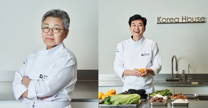 [서울=뉴시스] 한국의집 조희숙 조리고문과 김도섭 한식연구팀장 (사진=국가유산진흥원 제공) 2026.03.09. photo@newsis.com *재판매 및 DB 금지