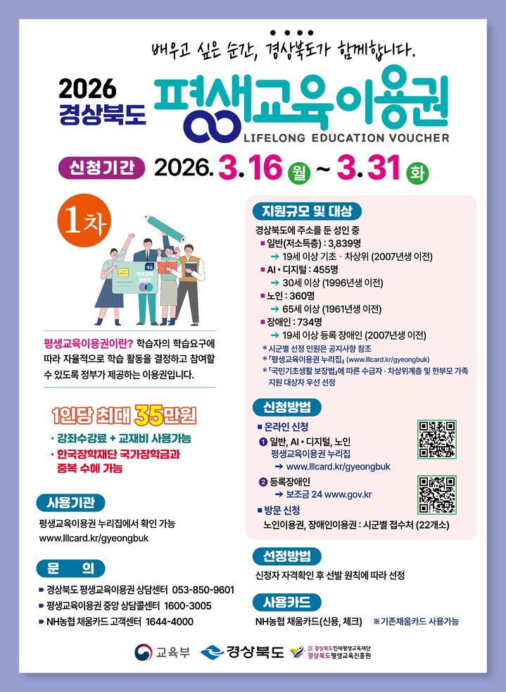 평생교육이용권 지원 홍보 포스터 *재판매 및 DB 금지