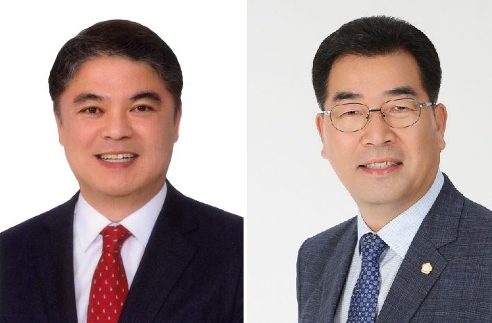 [정읍=뉴시스] 6·3지방선거 전북 정읍시장에 출마하는 김대중 예비후보(왼쪽)와 이상길 예비후보(오른쪽). *재판매 및 DB 금지