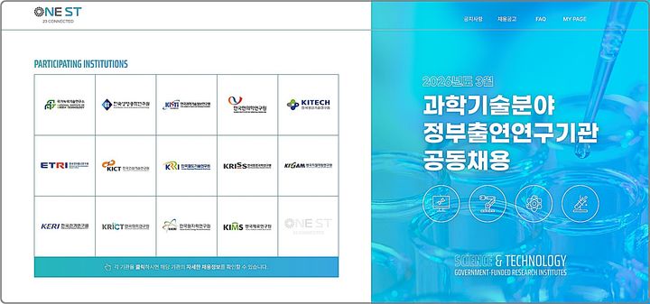 [대전=뉴시스] NST가 매달 정부출연연구원 공동채용을 정기 실시한다. 3월 공동채용 기관들.(사진=NST 제공) *재판매 및 DB 금지