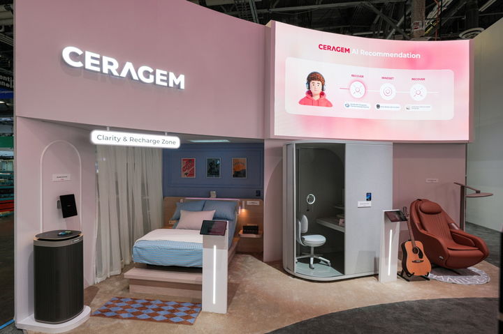 [서울=뉴시스] 10일 헬스케어업계에 따르면 집에서 건강을 관리하는 시대가 현실로 다가오면서 대형병원과 건설사, 헬스케어 기업, 의료 인공지능(AI) 스타트업까지 '주거 기반 건강관리 플랫폼' 개발에 잇따라 뛰어들고 있다. 사진은 올해 CES에서 세라젬이 공개한 AI 웰니스 홈의 모습. (사진=세라젬 제공) 2026.03.10. photo@newsis.com *재판매 및 DB 금지