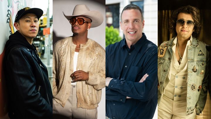 [서울=뉴시스] 왼쪽부터 MC 진, 니요(Ne-Yo), 조나단 서빈(Jonathan Serbin), 소누 니감(Sonu Nigam). (사진 = 퍼시픽 뮤직 그룹(Pacific Music Group) 제공) 2026.03.10. photo@newsis.com *재판매 및 DB 금지