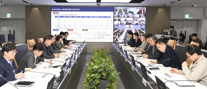 [서울=뉴시스] 10일 한국공항공사에서 열린 “KAC 안전실천 결의대회”에서 박재희 사장직무대행을 비롯한 참석자들이 분과별 주요과제 추진계획을 발표하고 있다. 2026.03.10. (사진=한국공항공사 제공) photo@newsis.com *재판매 및 DB 금지