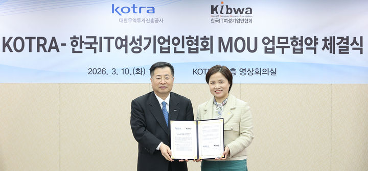 코트라, 한국IT여성기업인협회와 '맞손'..."AI 산업 글로벌화 지원" - 뉴스 썸네일 이미지