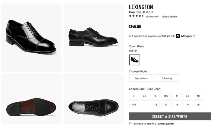 [서울=뉴시스] 도널드 트럼프 미국 대통령이 즐겨 신는 것으로 알려진 플로어샤임 구두. 사진은 플로어샤임 브랜드의 렉싱턴 모델로, 트럼프 대통령이 신는 신발과 스타일이 유사한 것으로 알려졌다. (사진출처: 플로어샤임 홈페이지) 2026.03.11.