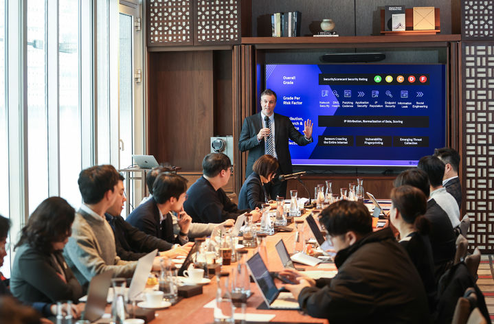 [서울=뉴시스] 시큐리티스코어카드가 11일 서울 강남구 파크하얏트호텔에서 기자회견을 열고 한국 지사 설립을 발표했다. (사진=시큐리티스코어카드 제공) 2026.03.11. photo@newsis.com *재판매 및 DB 금지