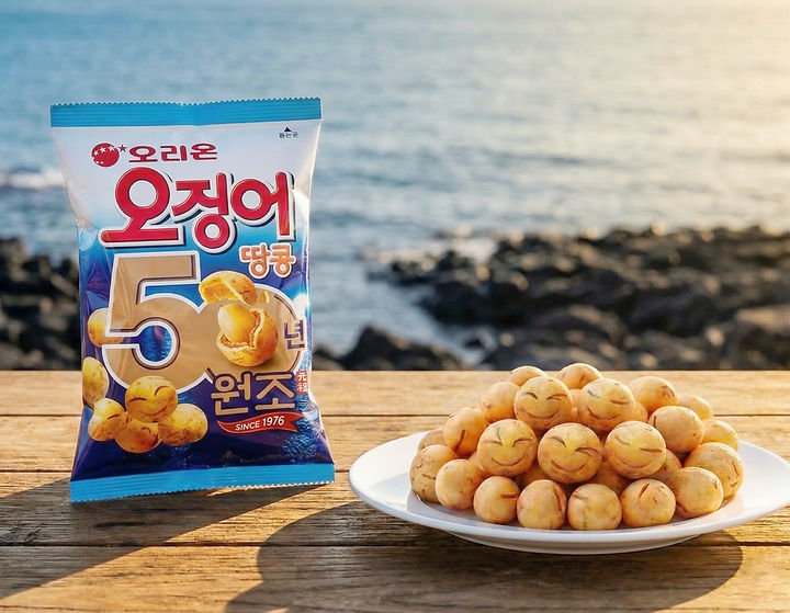 [서울=뉴시스] 오리온 '오징어땅콩' 50주년 제품 이미지.(사진=오리온) *재판매 및 DB 금지