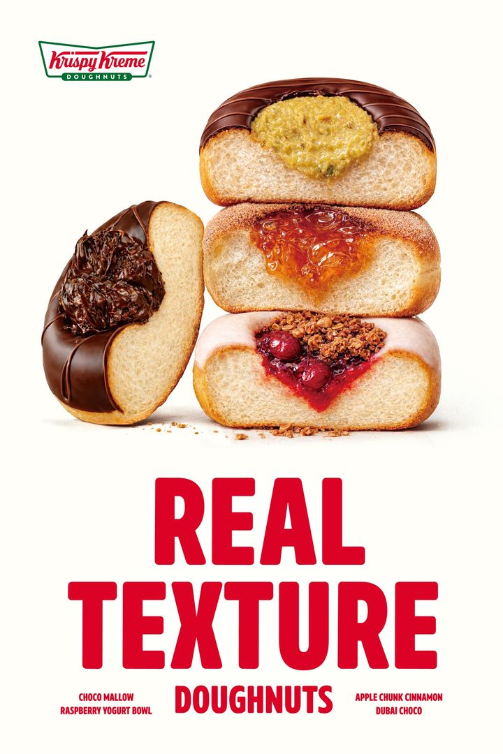 [서울=뉴시스] 크리스피크림 도넛 '리얼 텍스처' 도넛 신제품 4종. (사진=롯데GRS 제공) *재판매 및 DB 금지