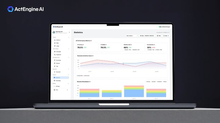 [서울=뉴시스] 라인플러스는 인공지능(AI) 에이전트 인프라 플랫폼 '액트엔진 AI'를 출시했다고 12일 밝혔다. 사진은 '액트엔진 AI' 대시보드 화면. 2026.03.12. (사진=라인플러스 제공) *재판매 및 DB 금지