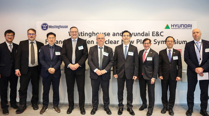 [서울=뉴시스] 지난 10일과 11일 이틀간(현지시간) 핀란드 헬싱키의 비즈니스 핀란드 본사에서 개최된 ‘핀란드·스웨덴 신규 원전 건설 심포지엄’에 앞서 현대건설 이한우 대표이사(왼쪽부터 6번째)를 비롯한 주요 참석자들이 기념사진을 촬영하고 있다. 왼쪽부터 김경수 현대건설 글로벌사업부 전무, 킴 달바카 웨스팅하우스 북유럽 총괄, 최영 현대건설 뉴에너지사업부 전무, 조엘 이커 웨스팅하우스 수석부사장, 하리 매키 레이니카 핀란드 특임대사, 이한우 현대건설 대표이사, 하워드 브로디 주핀란드 미국 대사, 김정하 주핀란드 대한민국 대사, 야르모 헤이노넨 비즈니스 핀란드 국장. 2026.03.12. (사진=현대건설 제공) photo@newsis.com *재판매 및 DB 금지