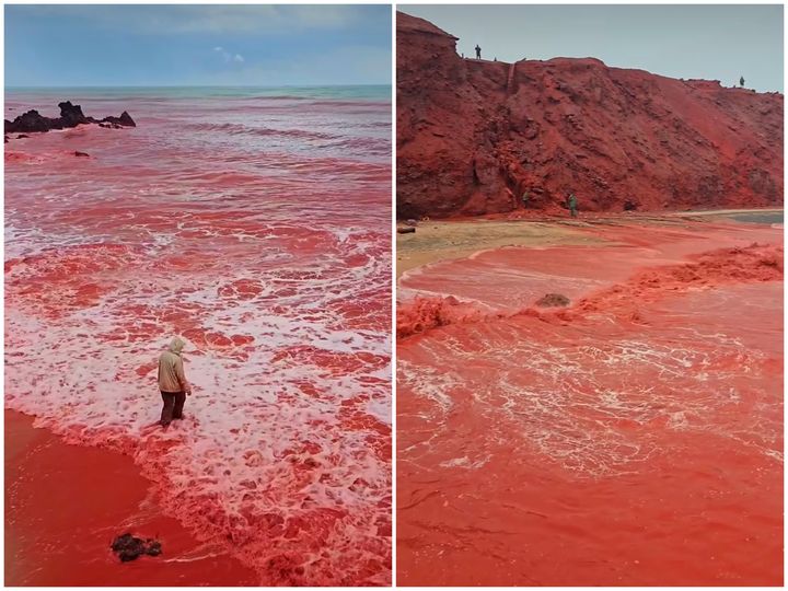 [뉴시스] 이란 호르무즈 섬에서 발견된 블러드 레인(Blood Rain) 현상. (사진=hormoz_omid 인스타그램 캡처) *재판매 및 DB 금지