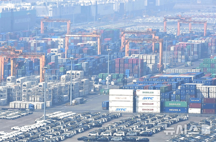 [평택=뉴시스] 김종택 기자 = 도널드 트럼프 미국 행정부가 11일(현지 시간) 한중일을 포함한 16개 경제주체를 상대로 추가 관세 부과를 위한 사전 절차인 무역법 301조 조사를 개시한다고 밝혔다.사진은 12일 경기 평택시 포승읍 평택항 야적장에 수출입 컨테이너가 쌓여 있는 모습. 2026.03.12. jtk@newsis.com