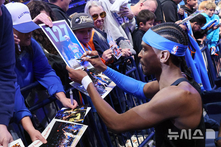 [오클라호마시티=AP/뉴시스] 미국프로농구(NBA) 오클라호마시티 선더의 셰이 길저스 알렉산더. 2026.03.12.