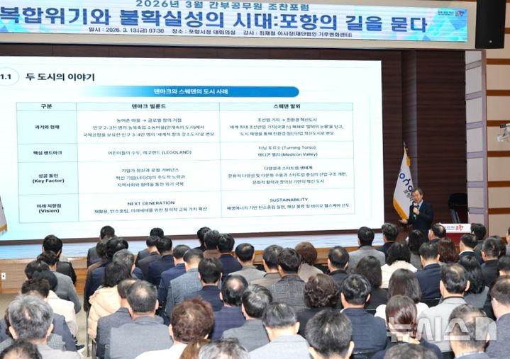 [포항=뉴시스] = 포항시 3월 간부 공무원 조찬 포럼. 2026.03.13. photo@newsis.com