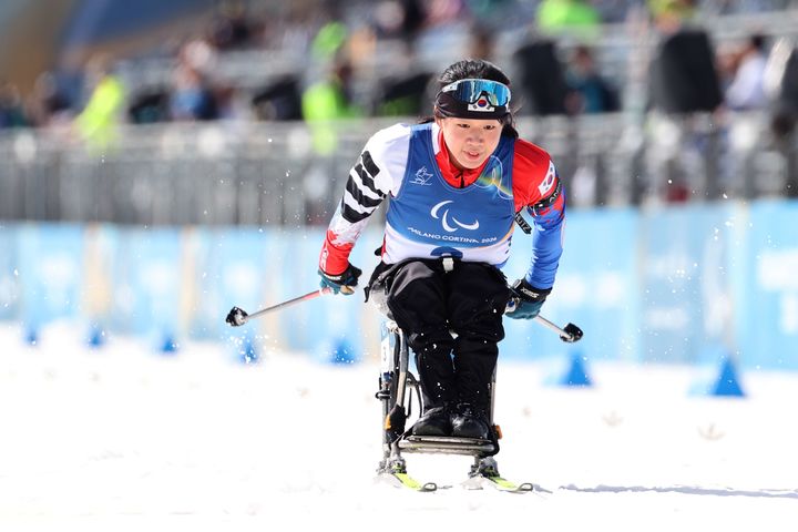 2026 동계패럴림픽에서 레이스를 펼치는 김윤지 선수