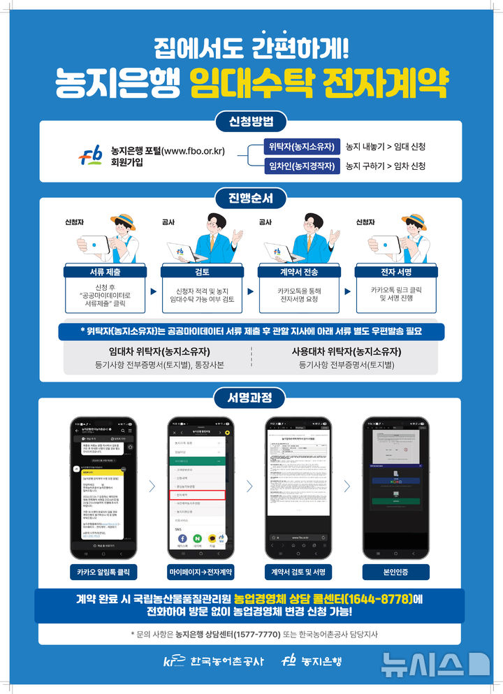 한국농어촌공사 농지임대수탁사업 전자계약 안내 홍보물. (이미지=농어촌공사 제공) photo@newis.com *재판매 및 DB 금지