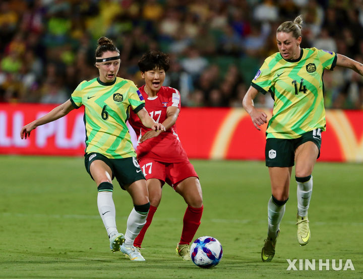 [퍼스=신화/뉴시스] 북한 여자 축구 국가대표팀의 김경영. 사진은 2026 아시아축구연맹(AFC) 여자 아시안컵 당시. 2026.03.13.