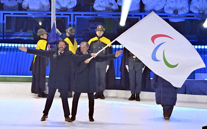[서울=뉴시스] 사진공동취재단 = 14일(현지 시간) 이탈리아 코르티나담페초 코르티나 컬링 올림픽 스타디움에서 2026 밀라노·코르티나담페초 동계패럴림픽 폐회식이 열렸다. 2026.03.16 *재판매 및 DB 금지