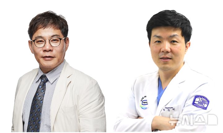 [서울=뉴시스] 좌측부터 장기욱 서울성모병원 순환기내과 교수, 부성현 의정부성모병원 순환기내과 교수. (사진= 서울성모병원 제공)
