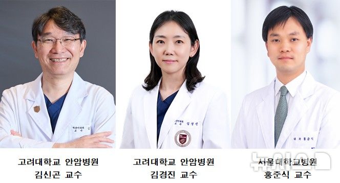 [서울=뉴시스] 김신곤 고려대학교 안암병원 내분비내과 교수, 김경진 교수, 홍준식 서울대학교병원 혈액종양내과 교수. (사진= 고대안암병원 제공)