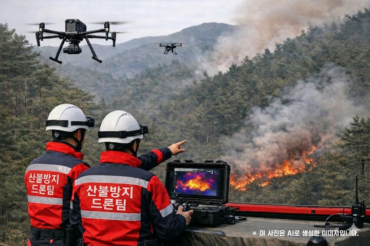 [대전=뉴시스] 산림청이 출범을 앞둔 한국산림재난안전기술공단에 선제적으로 '산불방지 드론팀'을 조직해 산림재난에 투입하기로 했다. (사진=산림청 제공) 2026.03.16. photo@newsis.com&nbsp;&nbsp; *재판매 및 DB 금지