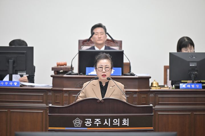 [공주=뉴시스] 5분 발언하는 권경운 공주시의원. (사진=공주시의회) 2026.03.16. photo@newsis.com. *재판매 및 DB 금지