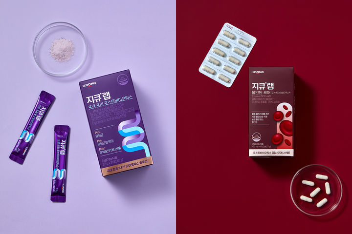 [서울=뉴시스] 일동헬스케어 신제품 '지큐랩 프로 프리 포스트바이오틱스'와 '지큐랩 올인원 케어 포스트바이오틱스' (사진=일동헬스케어 제공) 2026.03.16. photo@newsis.com *재판매 및 DB 금지