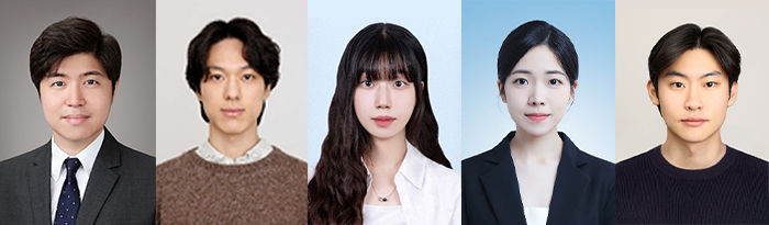[서울=뉴시스] (왼쪽부터) 동국대 이우진 교수, 정승원(제1저자)·정지우·김현진·이윤석 석사과정생. (사진=동국대 제공) 2026.03.16. photo@newsis.com *재판매 및 DB 금지