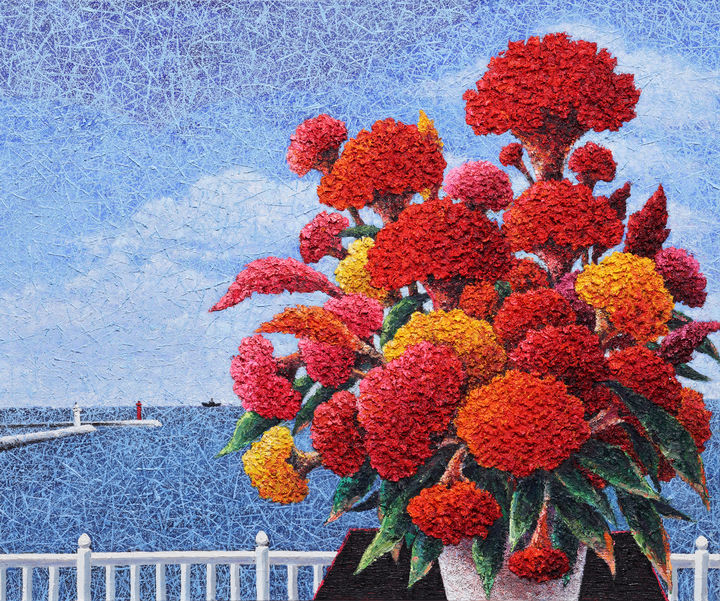 김숙, COCKSCOMB-바다향기, 61×73cm, Oil on canvas, 2023, 600만원 *재판매 및 DB 금지